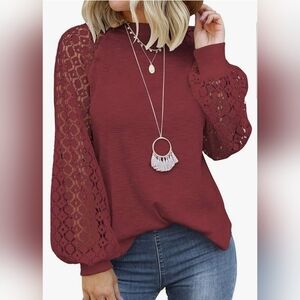 Miholl Lace Sleeve Top